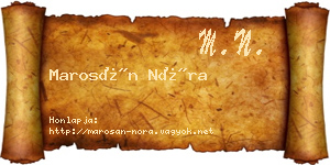 Marosán Nóra névjegykártya