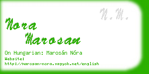 nora marosan business card